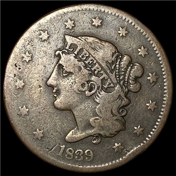 1839 Braided Hair Large Cent NICELY  CIRCULATED