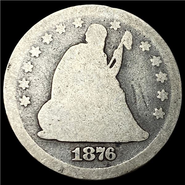 1876-CC Seated Liberty Quarter NICELY  CIRCULATED