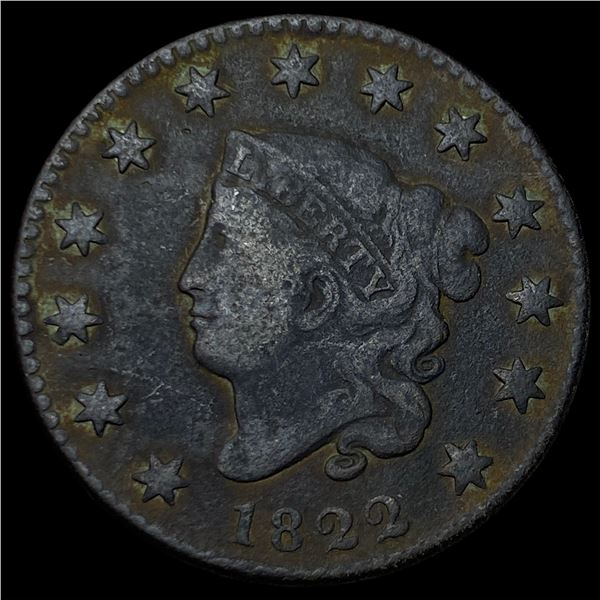 1822 Coronet Head Large Cent NICELY  CIRCULATED
