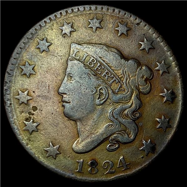 1824 Coronet Head Large Cent LIGHTLY  CIRCULATED