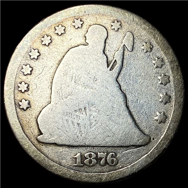 1876 Silver Seated Liberty Quarter NICELY  CIRCULATED