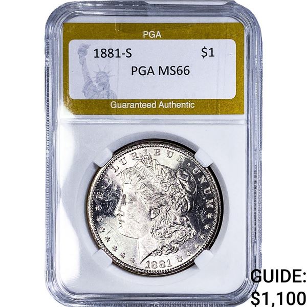1881-S Morgan Silver Dollar PGA MS66
