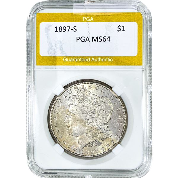 1897-S Morgan Silver Dollar PGA MS64