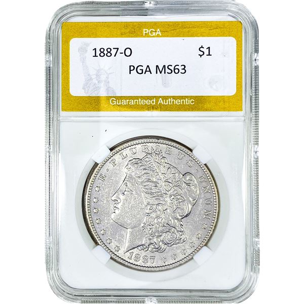 1887-O Morgan Silver Dollar PGA MS63
