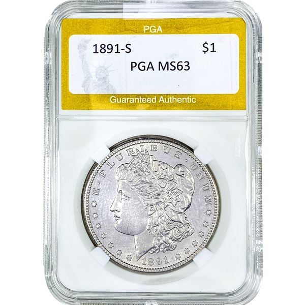 1891-S Morgan Silver Dollar PGA MS63