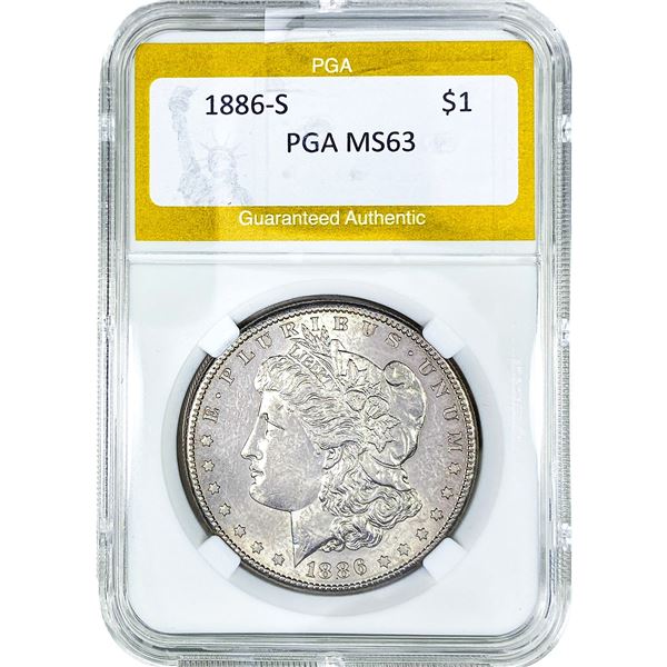 1886-S Morgan Silver Dollar PGA MS63