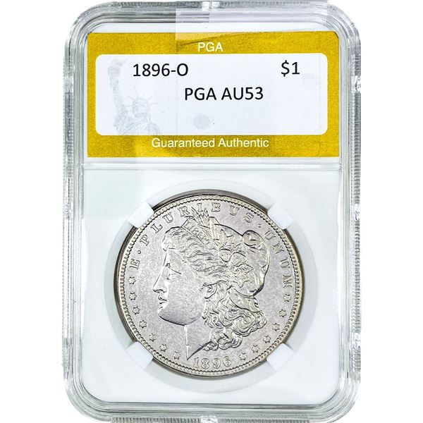1896-O Morgan Silver Dollar PGA AU53