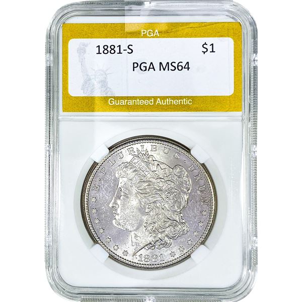 1881-S Morgan Silver Dollar PGA MS64