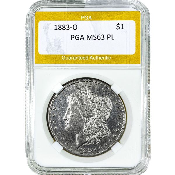 1883-O Morgan Silver Dollar PGA MS63 PL