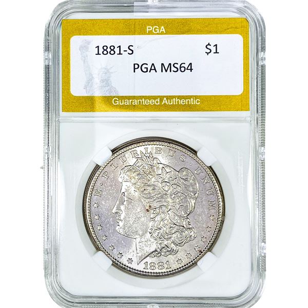 1881-S Morgan Silver Dollar PGA MS64