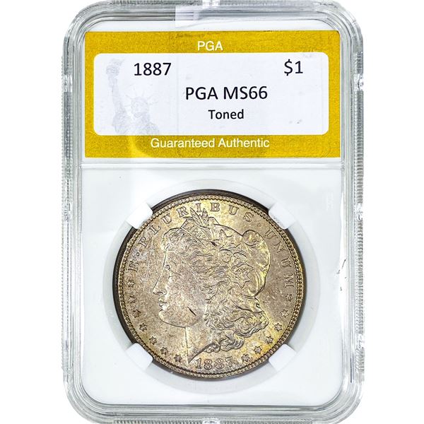 1887 Morgan Silver Dollar PGA MS66 Toned