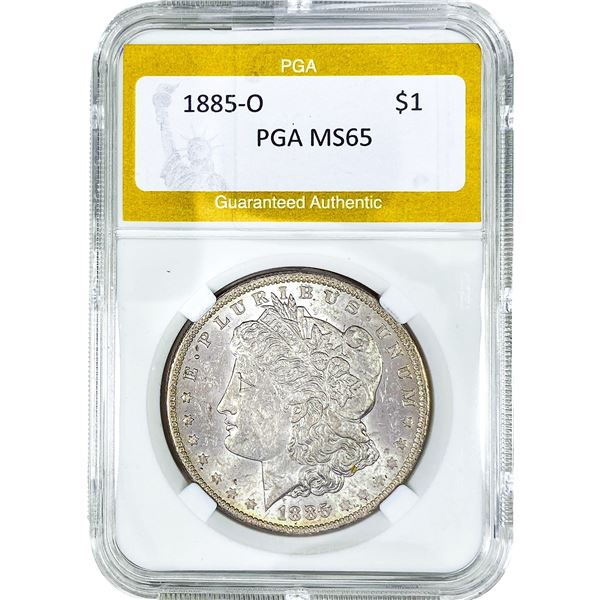 1885-O Morgan Silver Dollar PGA MS67+