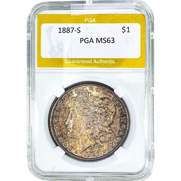 1887-S Morgan Silver Dollar PGA MS63