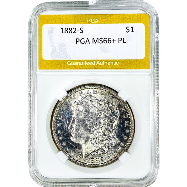 1882-S Morgan Silver Dollar PGA MS66+ PL