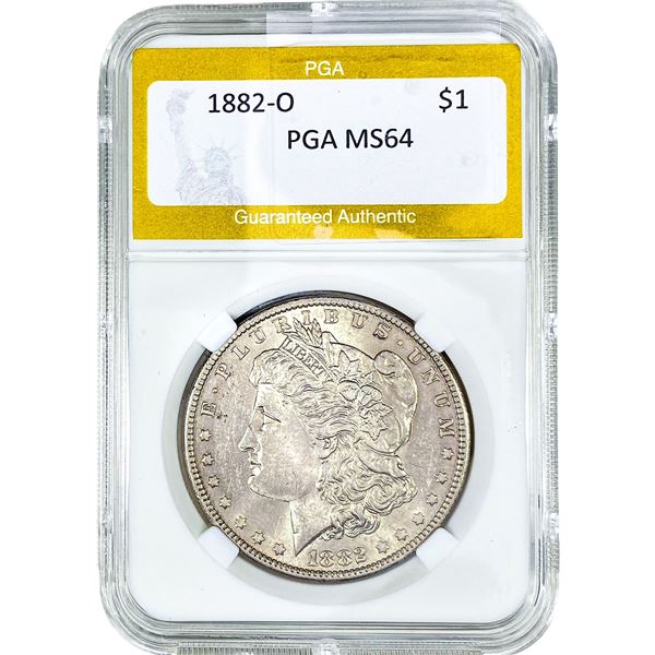 1882-O Morgan Silver Dollar PGA MS64