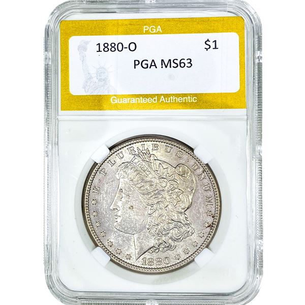 1880-O Morgan Silver Dollar PGA MS63