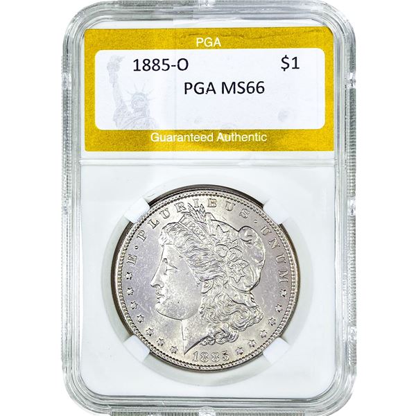 1885-O Morgan Silver Dollar PGA MS66