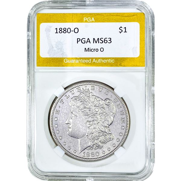1880-O Morgan Silver Dollar PGA MS63 Micro O