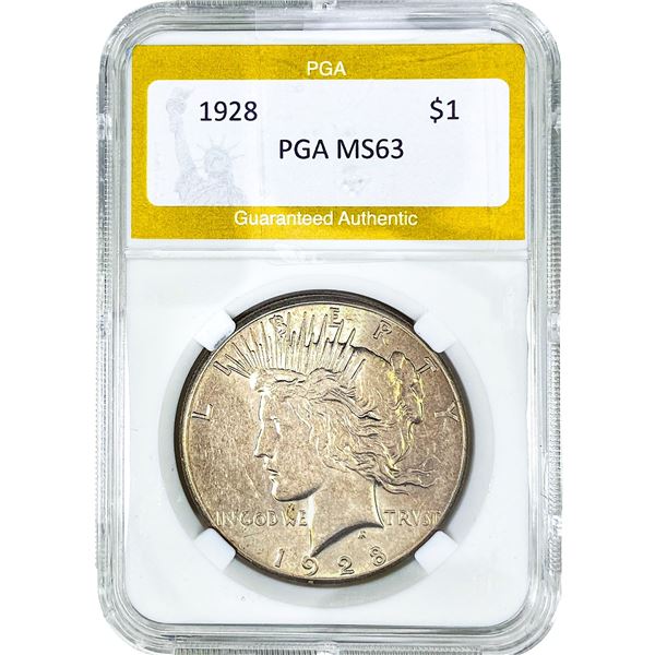 1928 Silver Peace Dollar PGA MS63