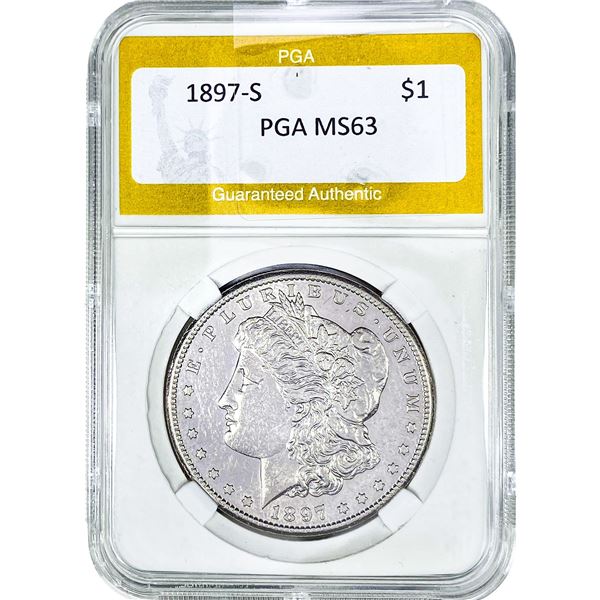 1897-S Morgan Silver Dollar PGA MS63