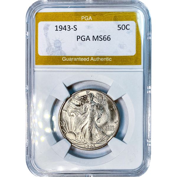 1943-S Walking Liberty Half Dollar PGA MS66