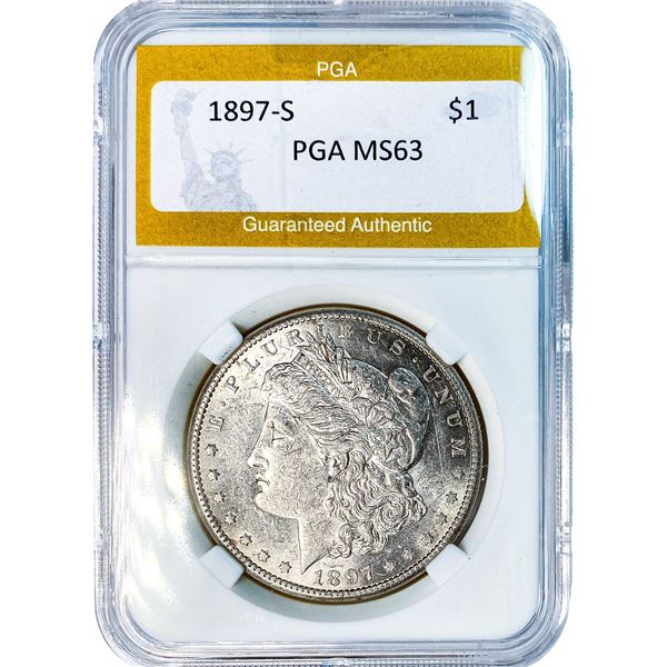 1897-S Morgan Silver Dollar PGA MS63