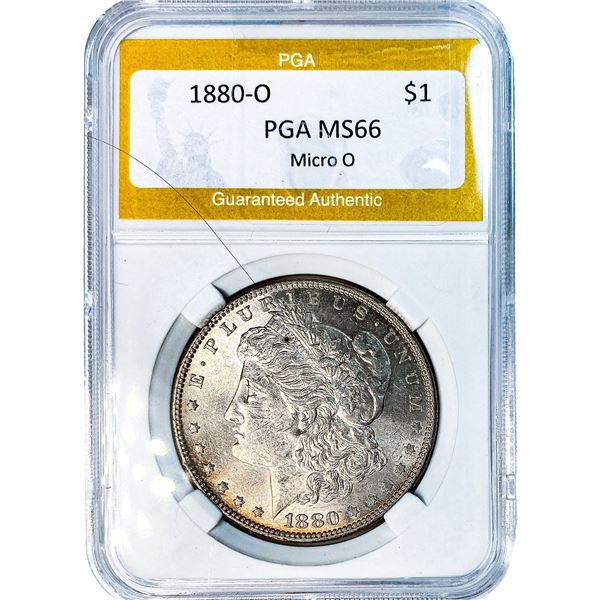 1880-O Morgan Silver Dollar PGA MS66 Micro O