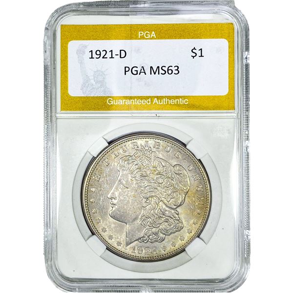 1921-D Morgan Silver Dollar PGA MS63