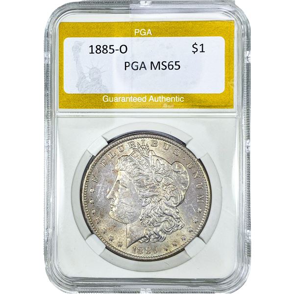 1885-O Morgan Silver Dollar PGA MS65
