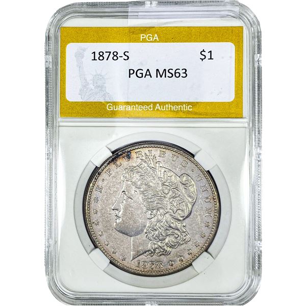 1878-S Morgan Silver Dollar PGA MS63
