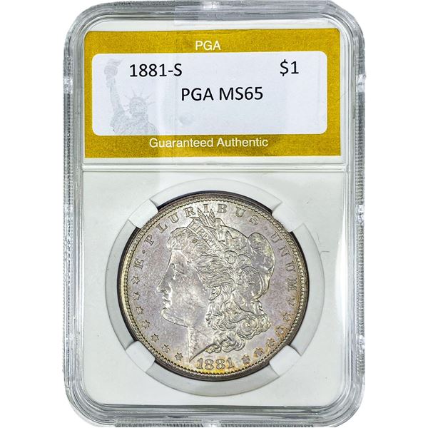 1881-S Morgan Silver Dollar PGA MS65