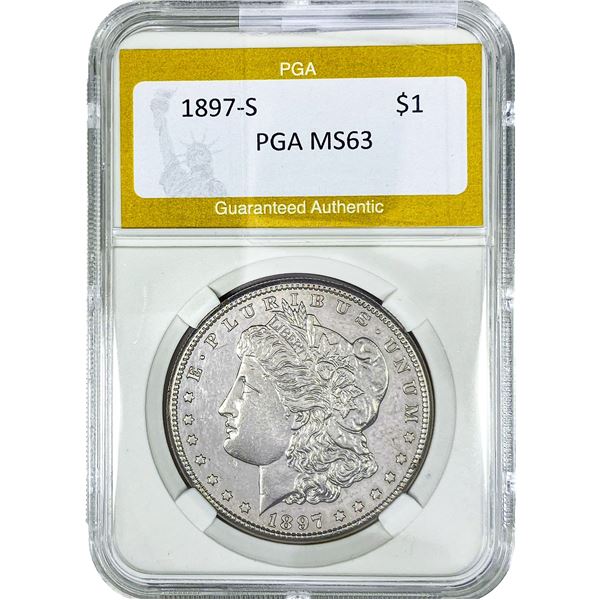 1897-S Morgan Silver Dollar PGA MS63