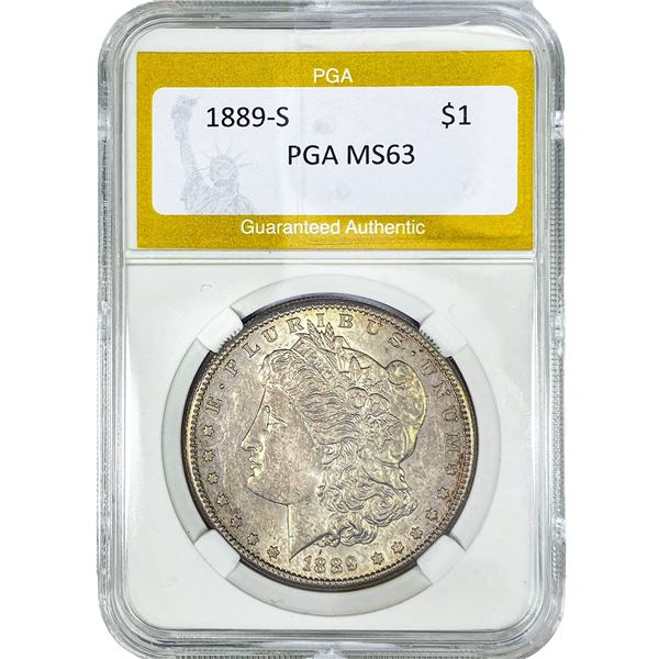 1889-S Morgan Silver Dollar PGA MS63