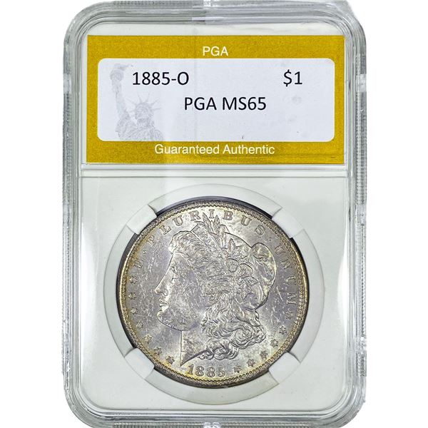 1885-O Morgan Silver Dollar PGA MS65