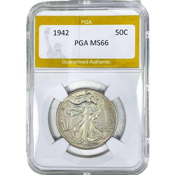 1942 Walking Liberty Half Dollar PGA MS66