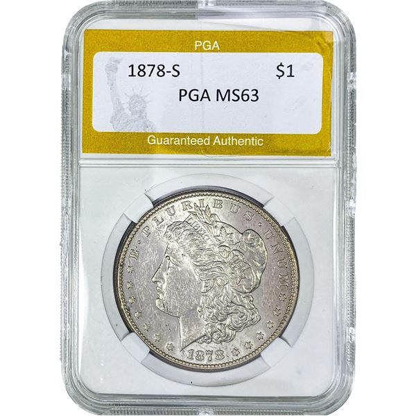1878-S Morgan Silver Dollar PGA MS63