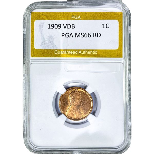 1909 VDB Wheat Cent PGA MS66 RD