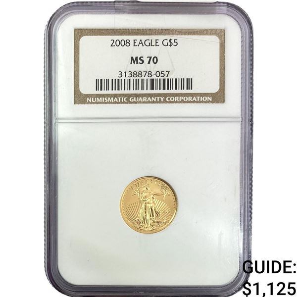 2008 $5 Gold Half Eagle NGC MS70