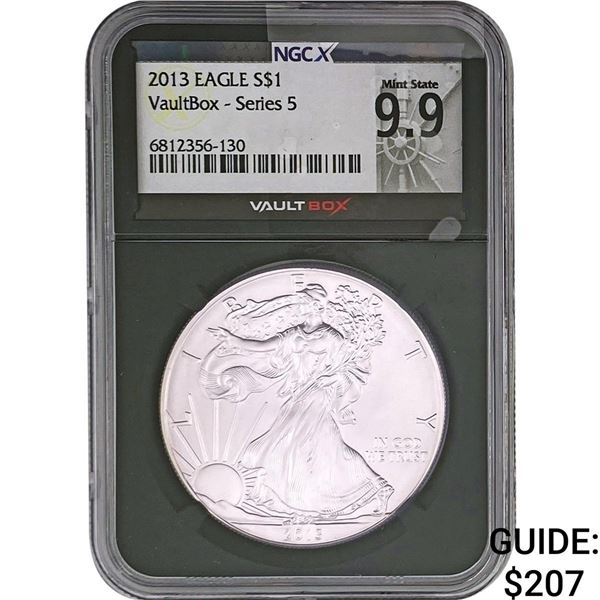 2013 Silver Eagle NGC MS9.9 Vaultbox Series 5