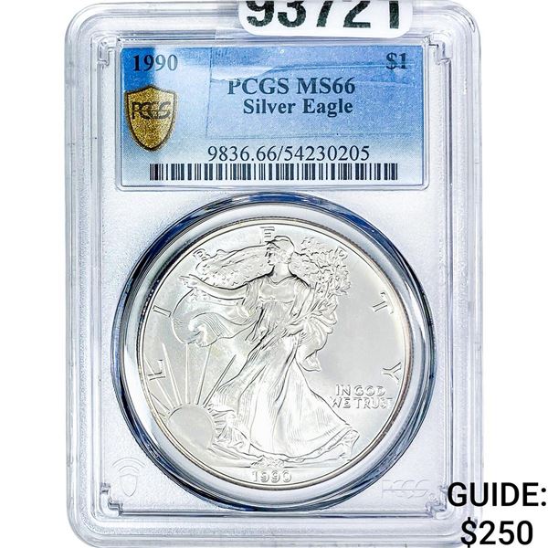 1990 Silver Eagle PCGS MS66