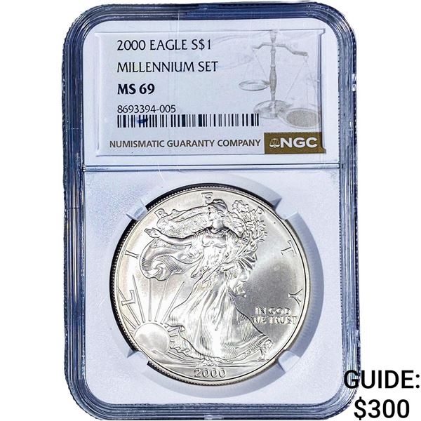 2000 Silver Eagle NGC MS69 Millennium Set