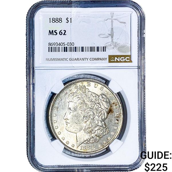 1888 Morgan Silver Dollar NGC MS62
