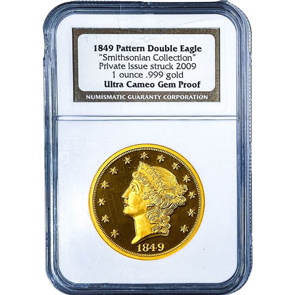 1849 Pattern Double Eagle 1oz NGC G Ultra Cameo Proof