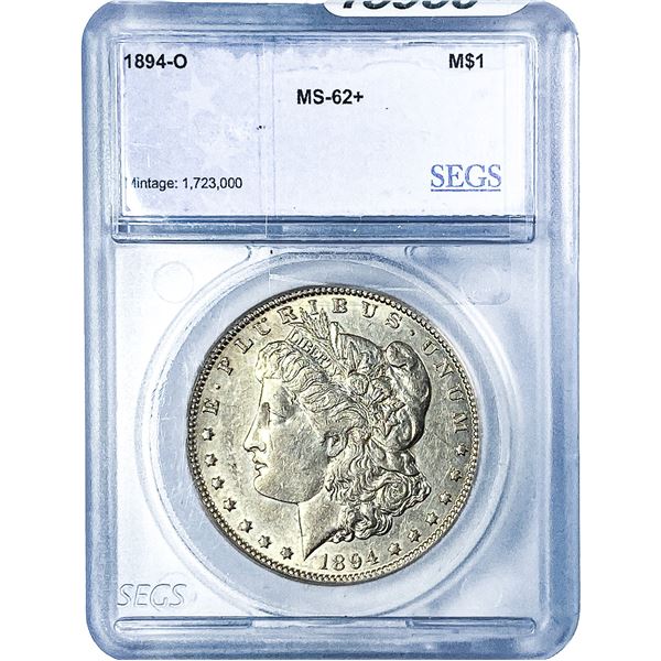 1894-O Morgan Silver Dollar SEGS MS62+