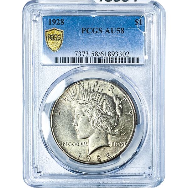 1928 Silver Peace Dollar PCGS AU58