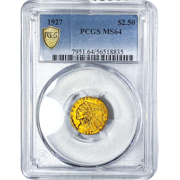 1927 $2.50 Gold Quarter Eagle PCGS MS64