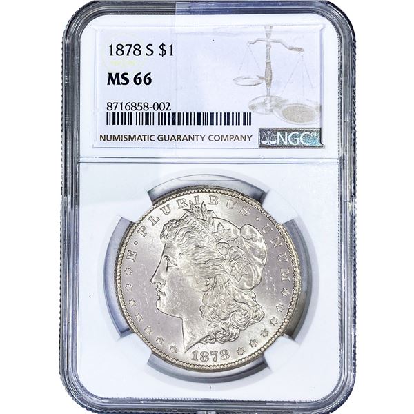 1878-S Morgan Silver Dollar NGC MS66