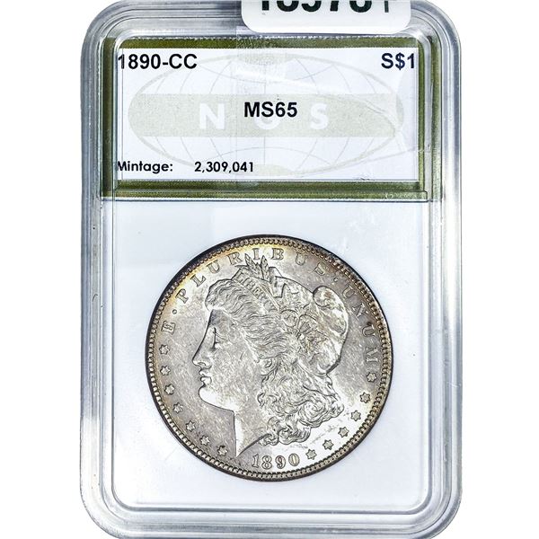 1890-CC Morgan Silver Dollar NGS MS65