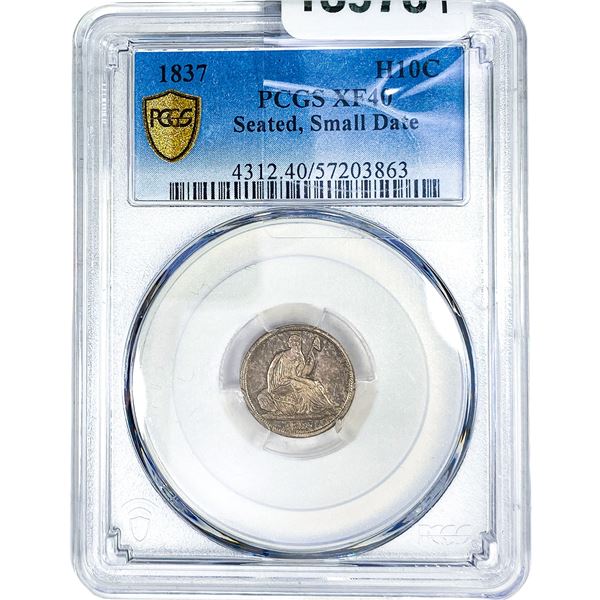 1837 Seated Liberty Half Dime PCGS XF40 Small Date