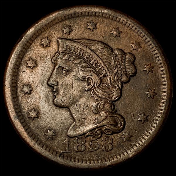 1853 Braided Hair Large Cent CHOICE AU